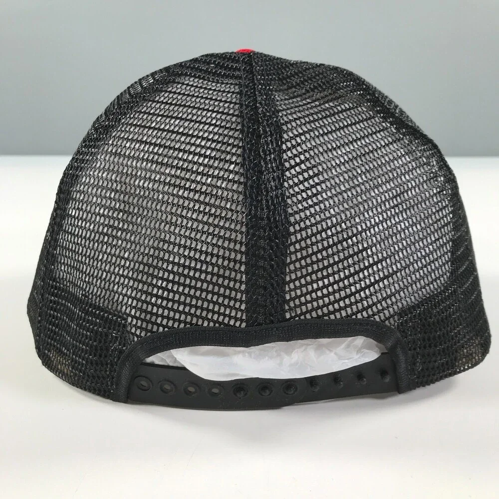 Vintage Trucker Hat Red Brim with Black Dome Boys Youth Size New Era Pro Model